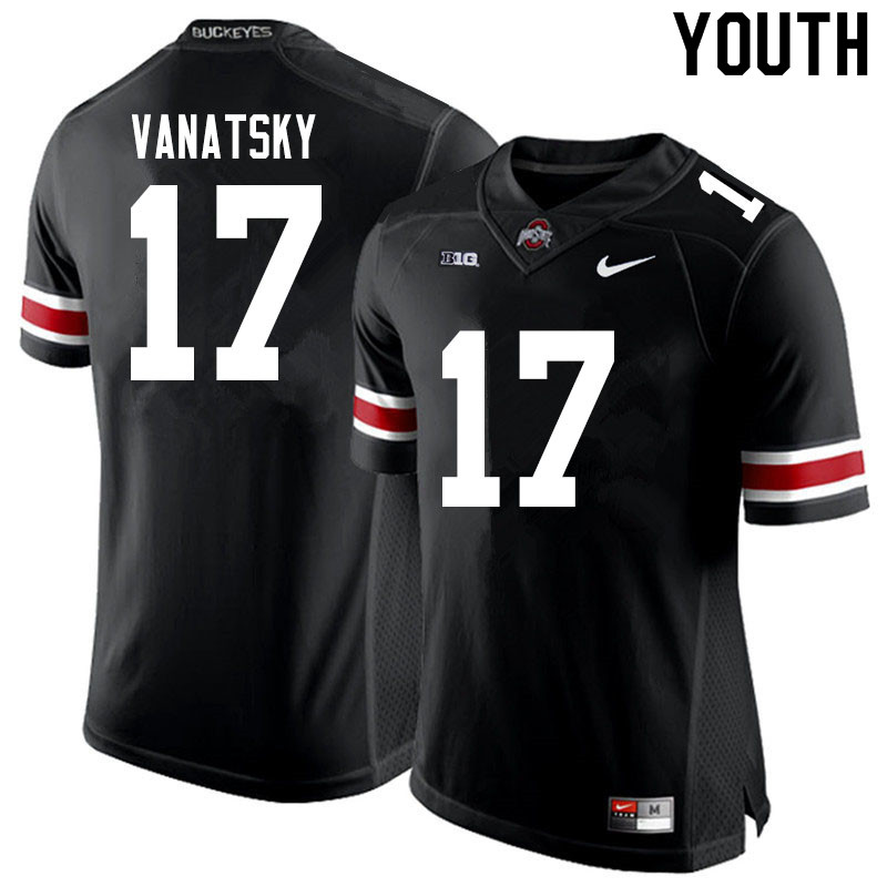 Ohio State Buckeyes Danny Vanatsky Youth #17 Black Authentic Stitched College Football Jersey